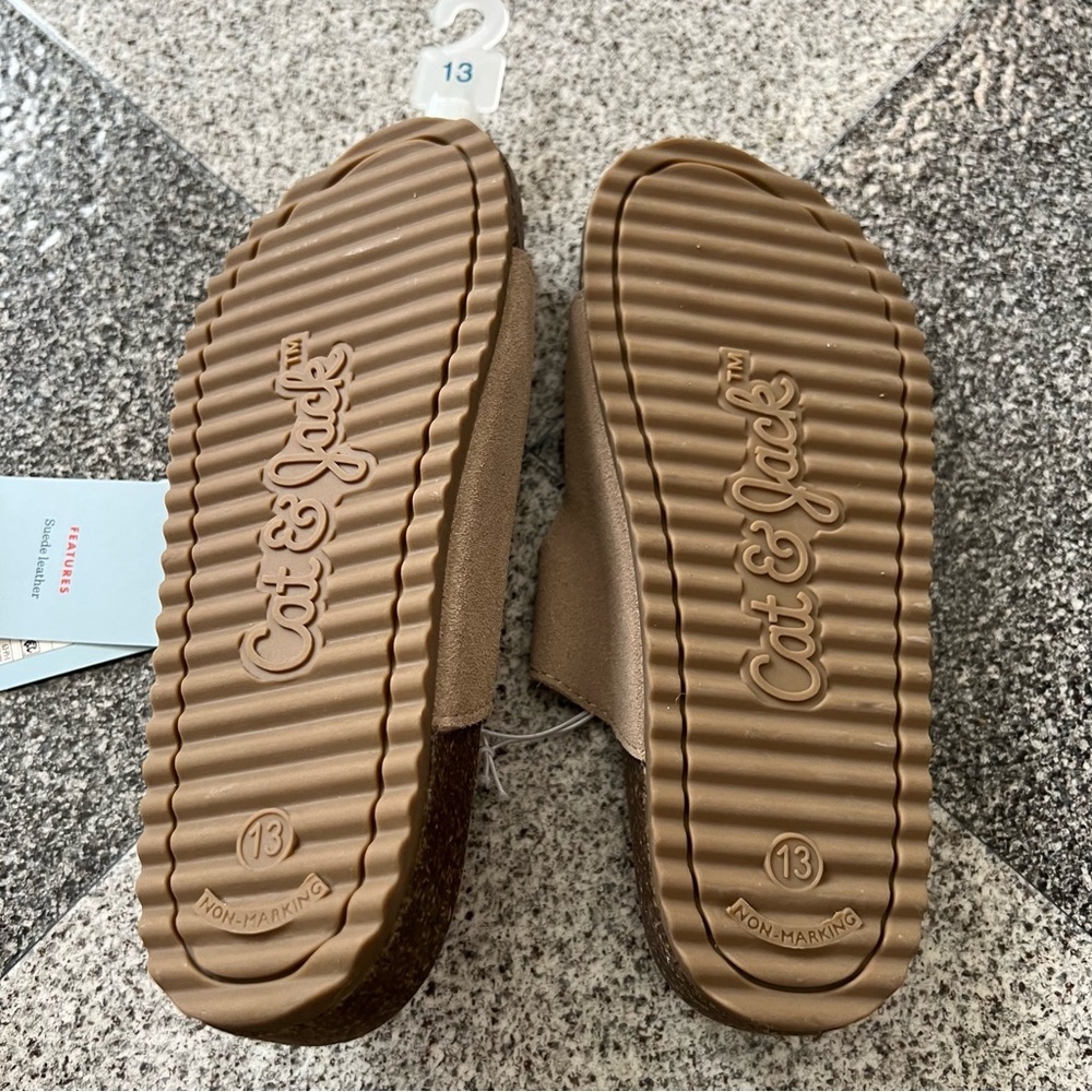 Cat & Jack | Shoes | Cat Jack Brown Suede Double Strap Sandals Size 3 ...